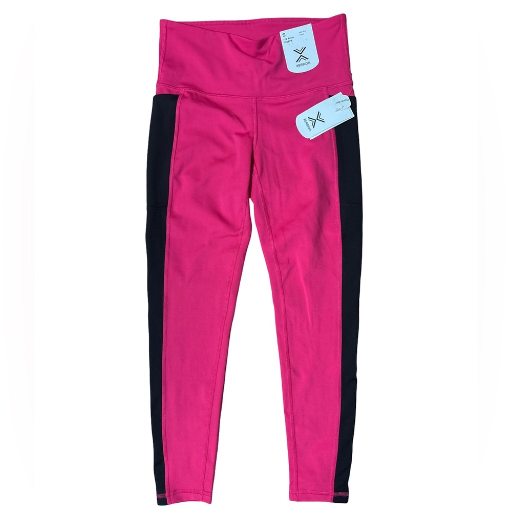 Xersion Quick-Dri Pink and Black 7/8 Length Leggings